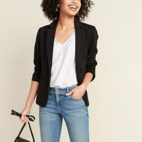 Woman's Black one button Blazer - Picture 1 of 9